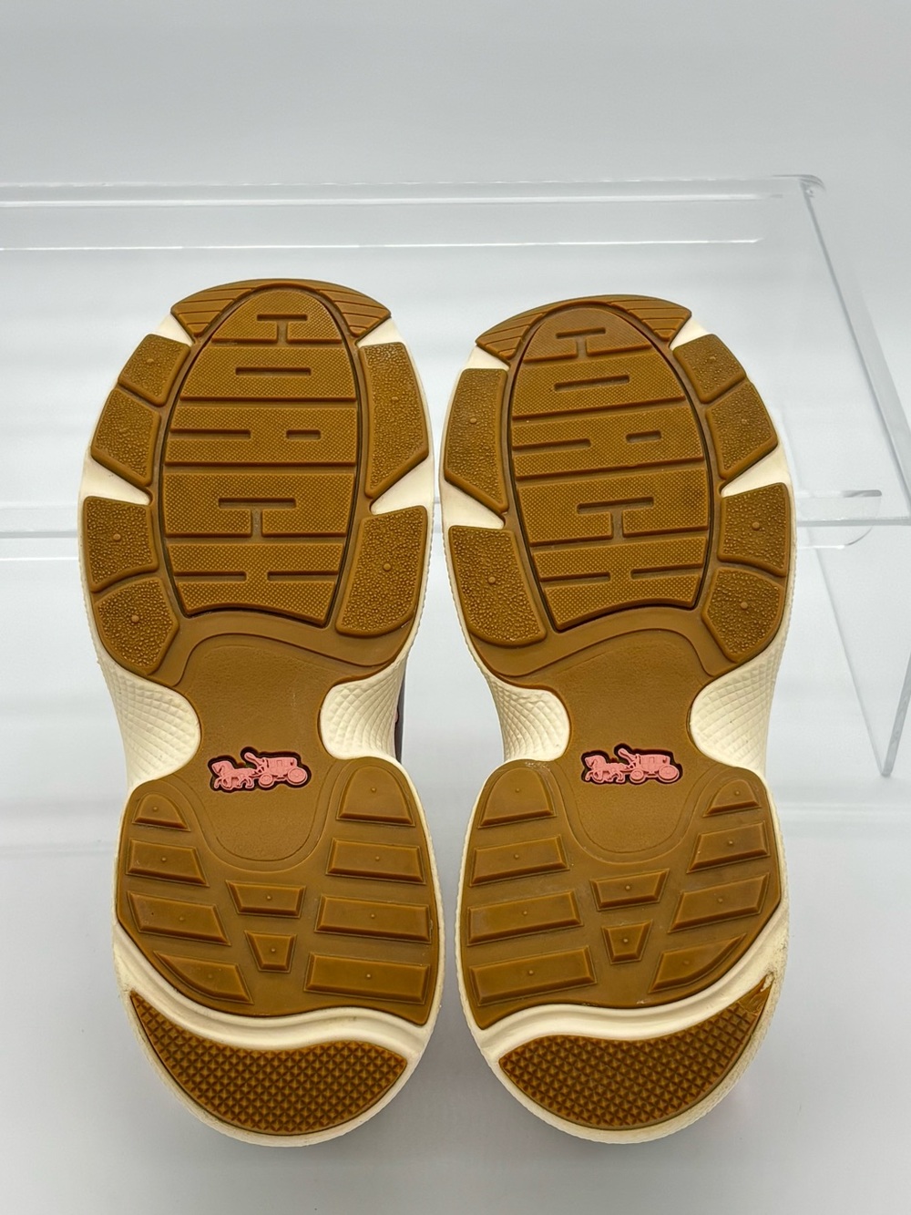 Coach C270 Tech Runner Sneakers Womens 7B Signature Monogram Pink Chunky Shoes - Picture 11 of 16